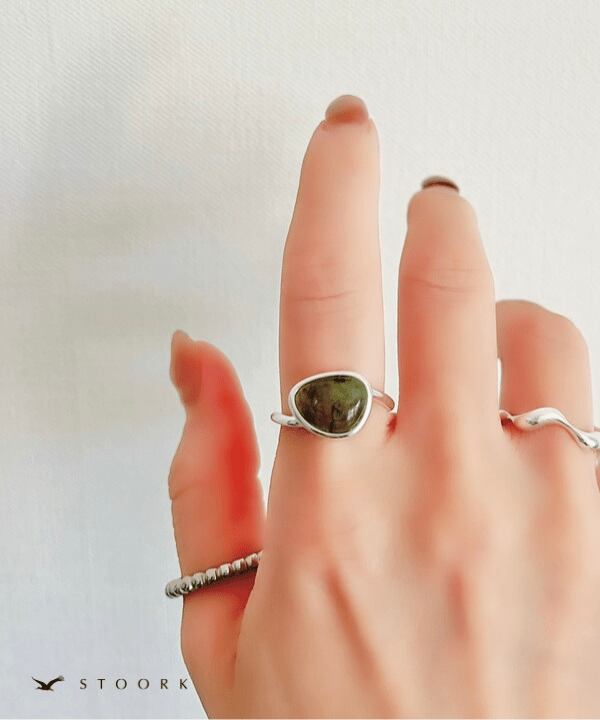 【再入荷】s925 Irregular Stone Ring