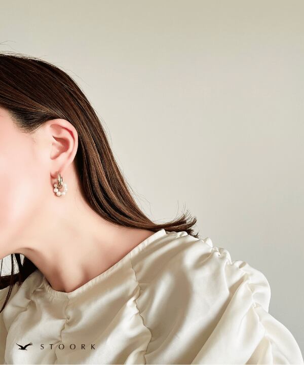 Pearl Double Hoop Pierce