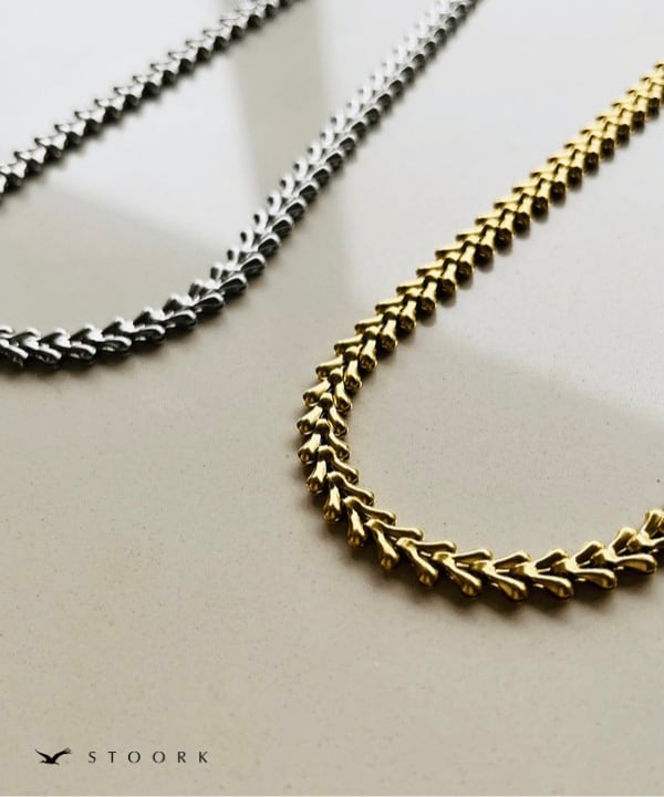 【再入荷】Filled Leaf Chain Necklace