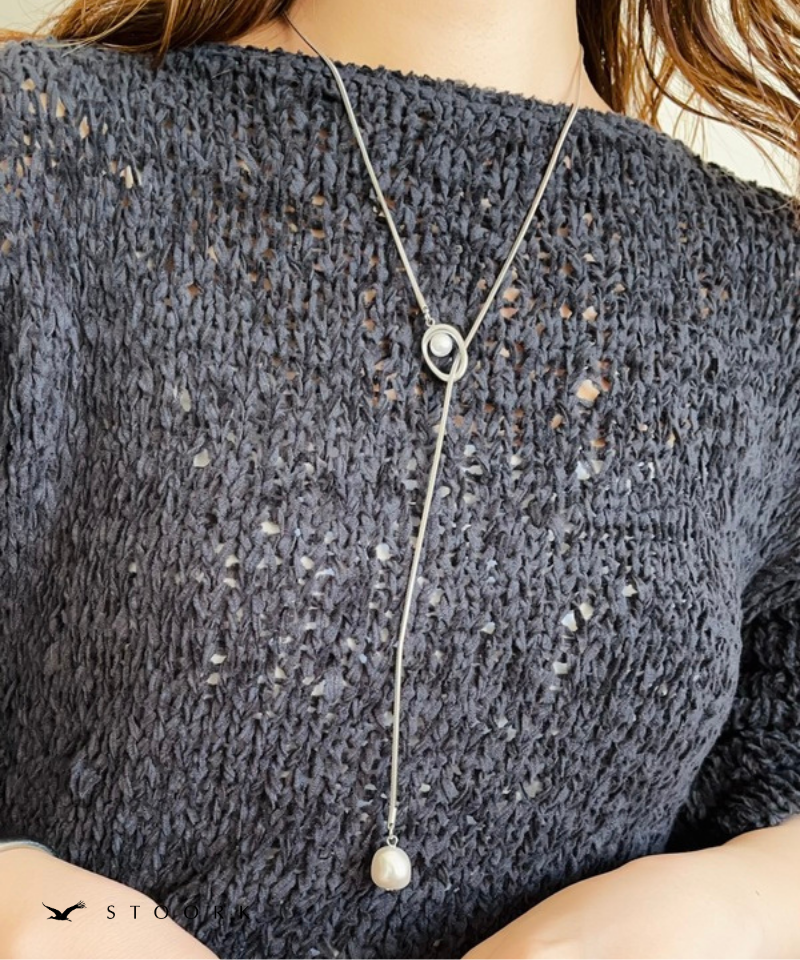 Circle Slider Pearl Necklace