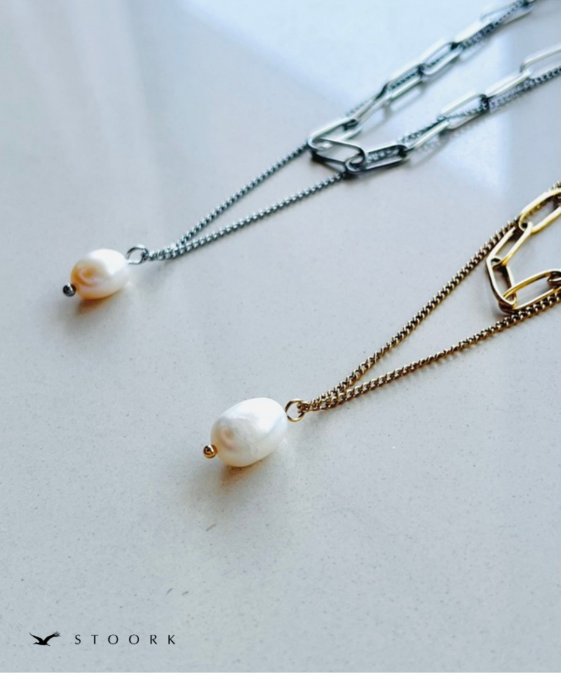 Dual Chain Pearl Necklace