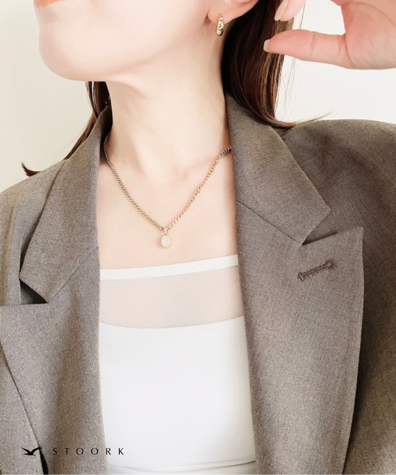Oval Zirconia Chain Necklace