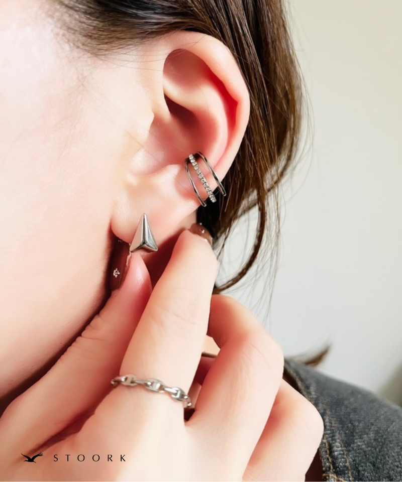 Triple Line Zircon Ear Cuff