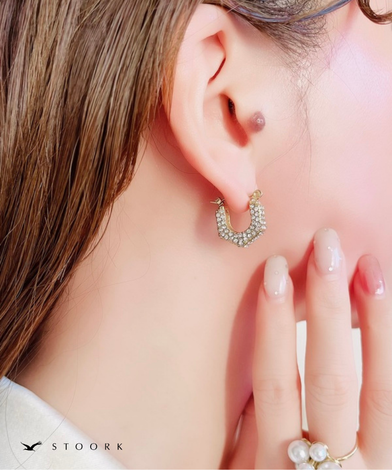 Glitz Hexagon Hoop Pierce