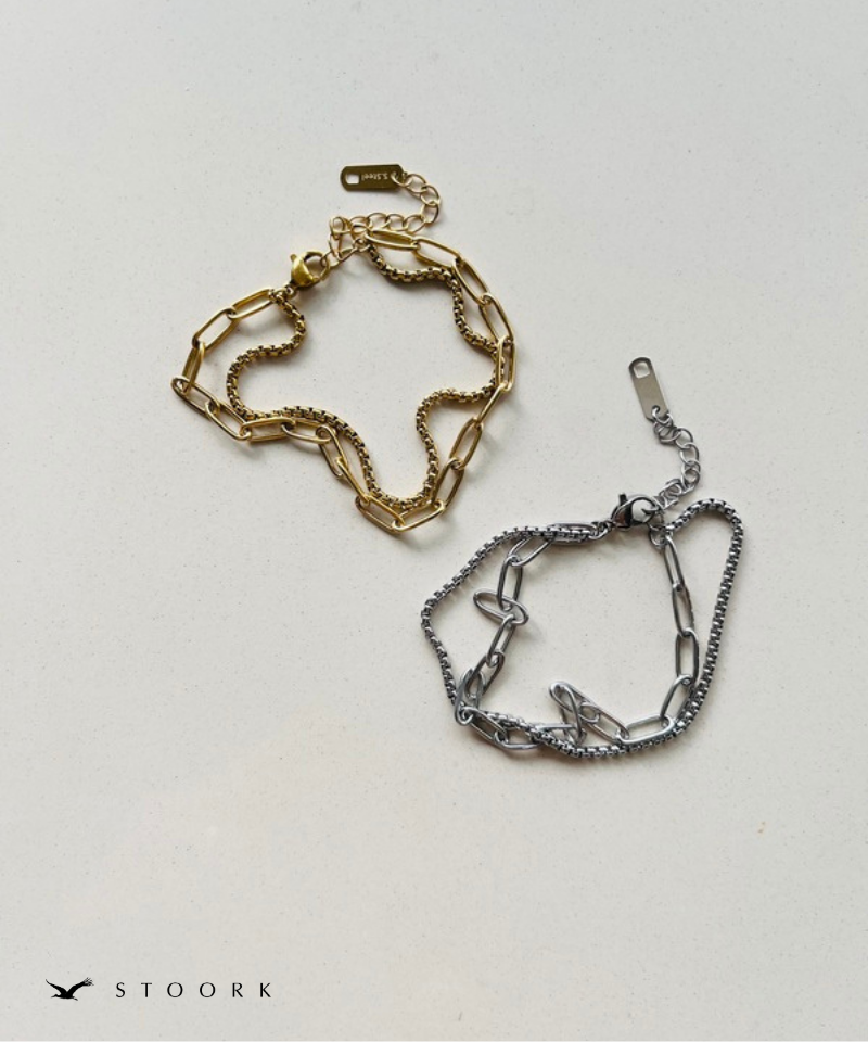 Double Chain Layered Bracelet