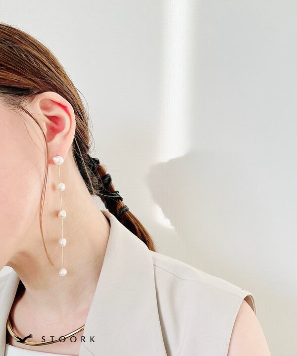 s925 Pearl Long Pierce