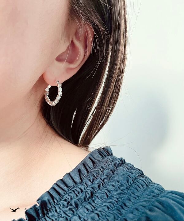 【再入荷】s925 Block Hoop Pierce
