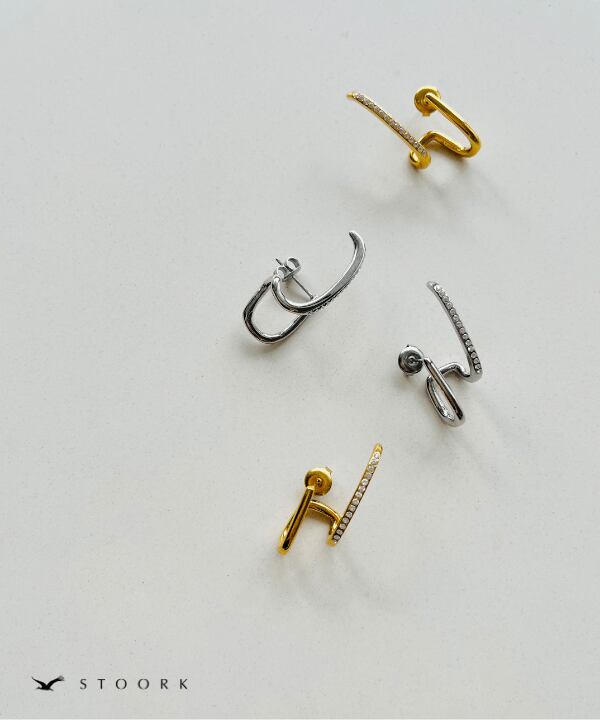【再入荷】Zirconia Double Line Pierce