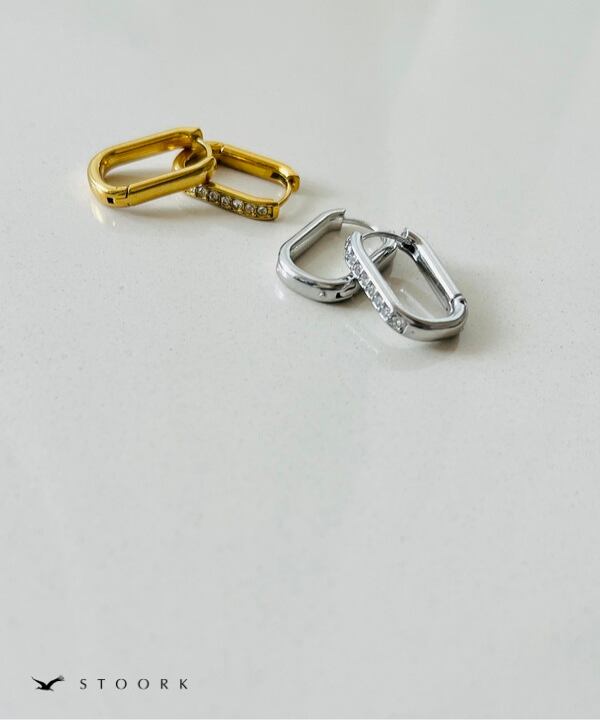 【再入荷】Zircon Ellipse Hoop Pierce