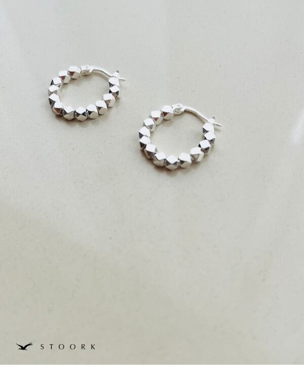 【再入荷】s925 Block Hoop Pierce