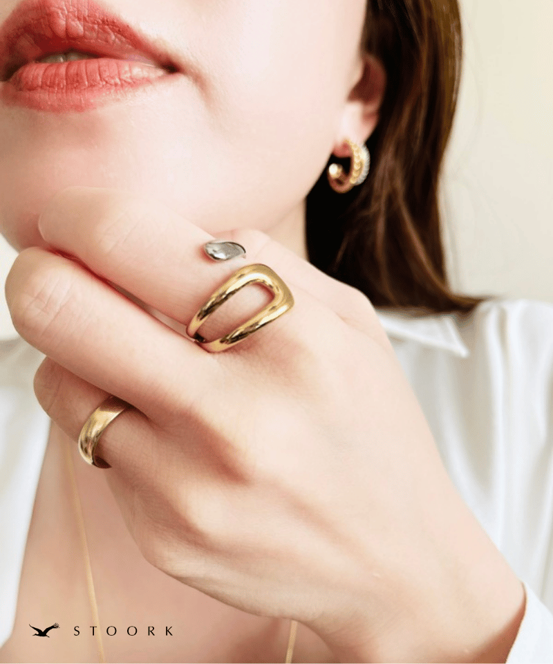 2Tone Cross Ring - stoork