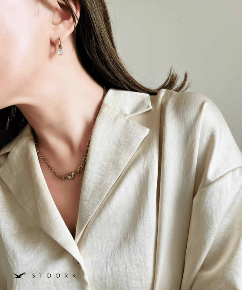 316L Heart Figaro Chain Necklace - stoork