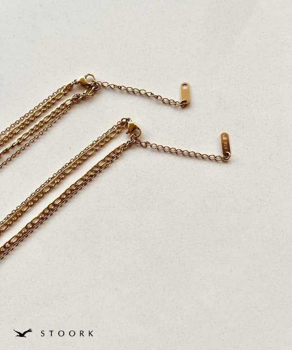 【再入荷】316L Rectangle Double Necklace - stoork
