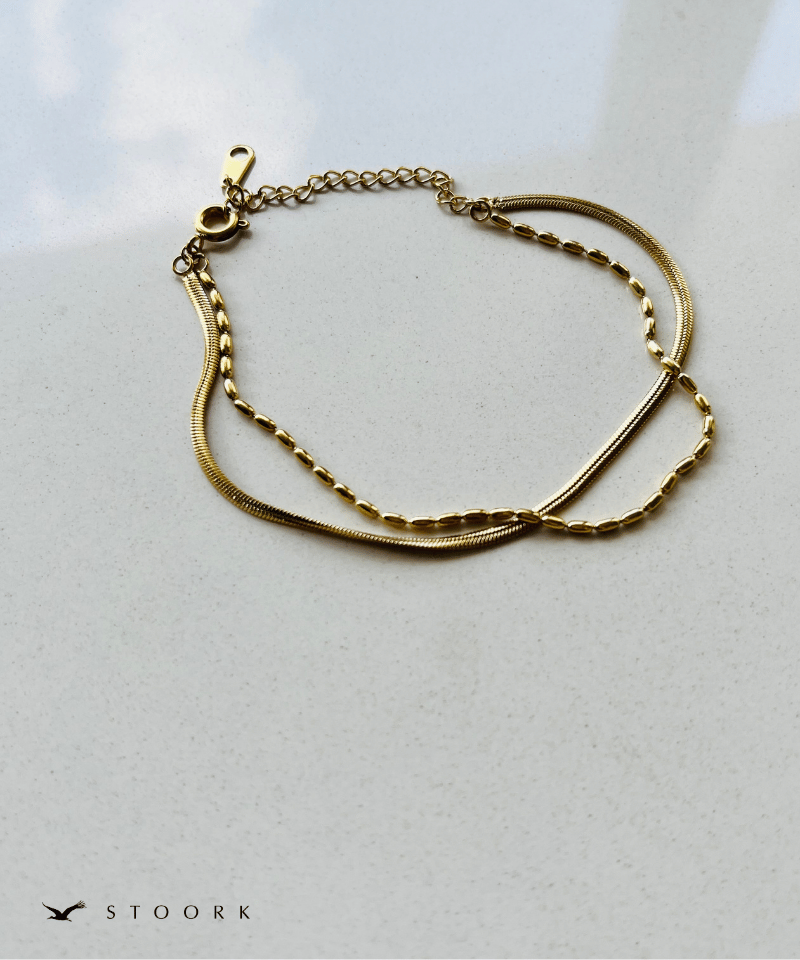 316L Rice & Snake Chain Bracelet - stoork
