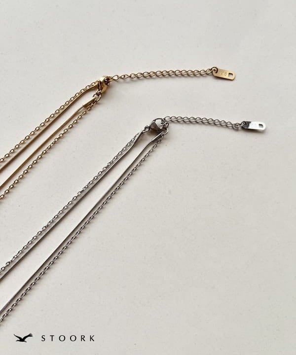 316L Simple Double Chain Necklace - stoork