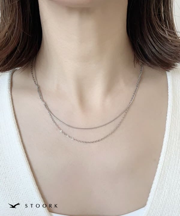 316L Simple Double Chain Necklace - stoork