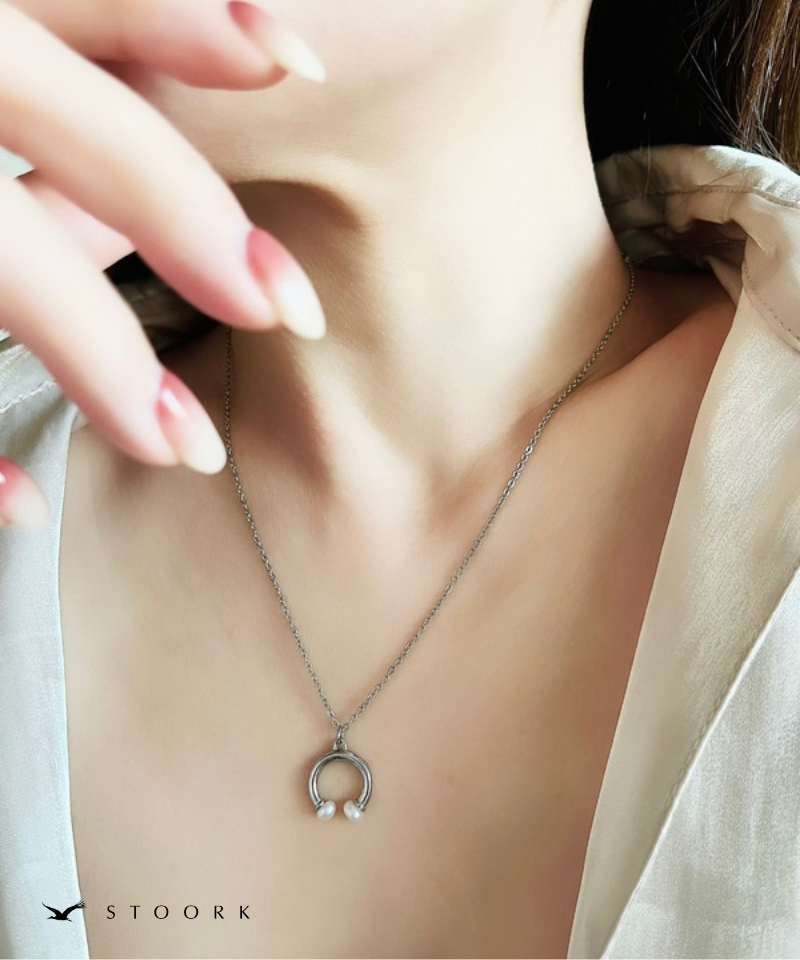 Pearl Horseshoe Necklace