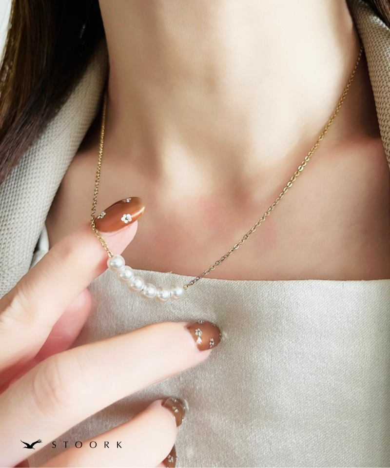 Petite Pearl Line Necklace