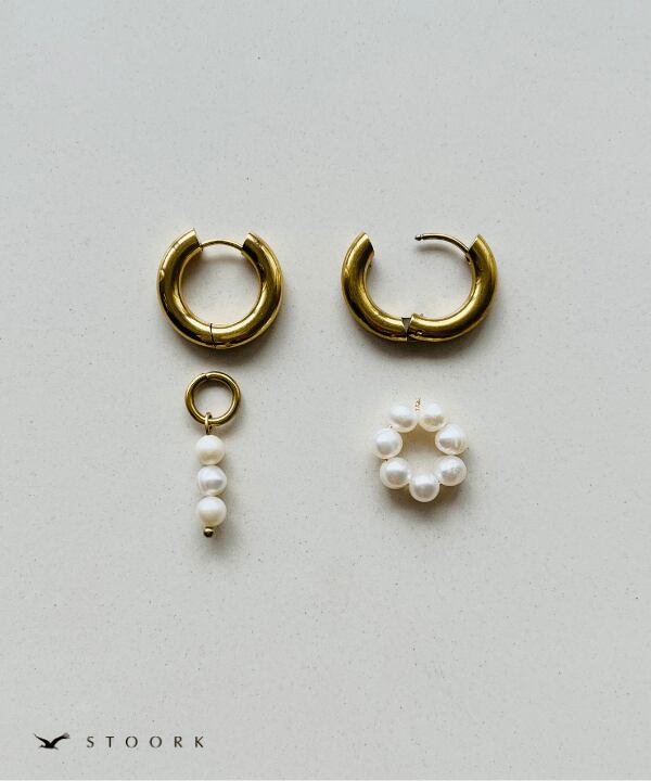 Pearl Double Hoop Pierce