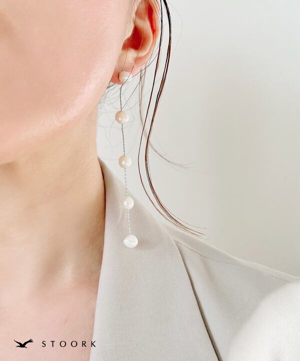 s925 Pearl Long Pierce
