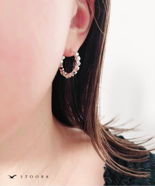 【再入荷】s925 Block Hoop Pierce