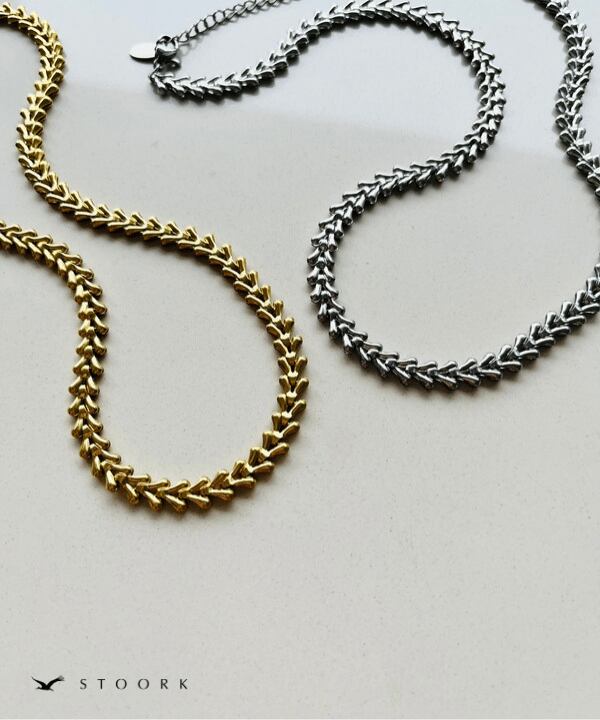 【再入荷】Filled Leaf Chain Necklace