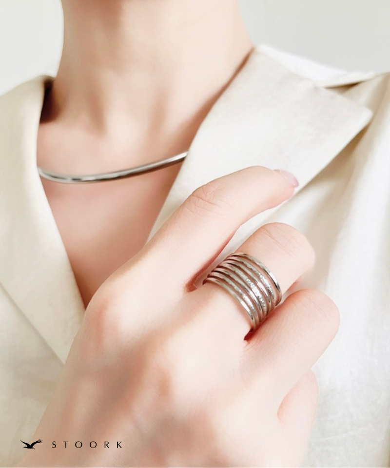 Layered Line Ring