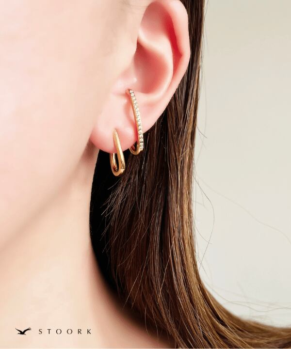 【再入荷】Zirconia Double Line Pierce