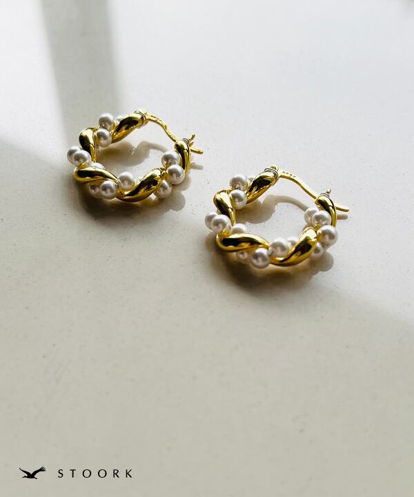 【再入荷】s925 Twist Pearl Pierce