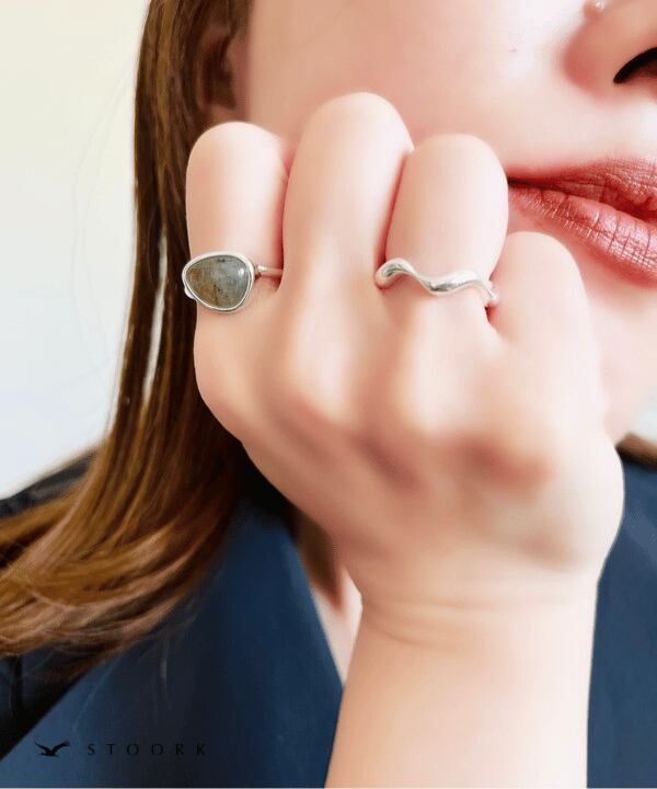 【再入荷】s925 Irregular Stone Ring