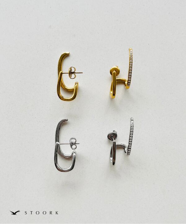 【再入荷】Zirconia Double Line Pierce