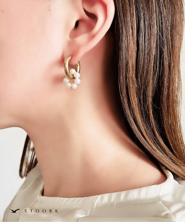 Pearl Double Hoop Pierce