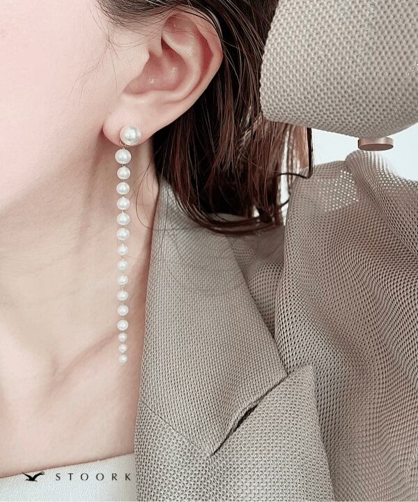 【再入荷】Pearl Long Chain Pierce