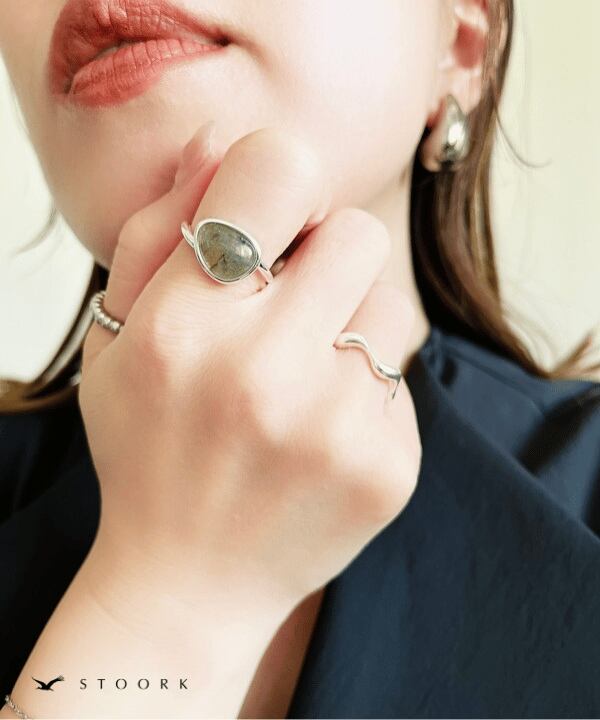 【再入荷】s925 Irregular Stone Ring