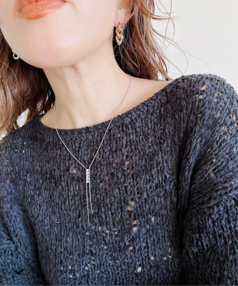 Zirconia Tie Necklace