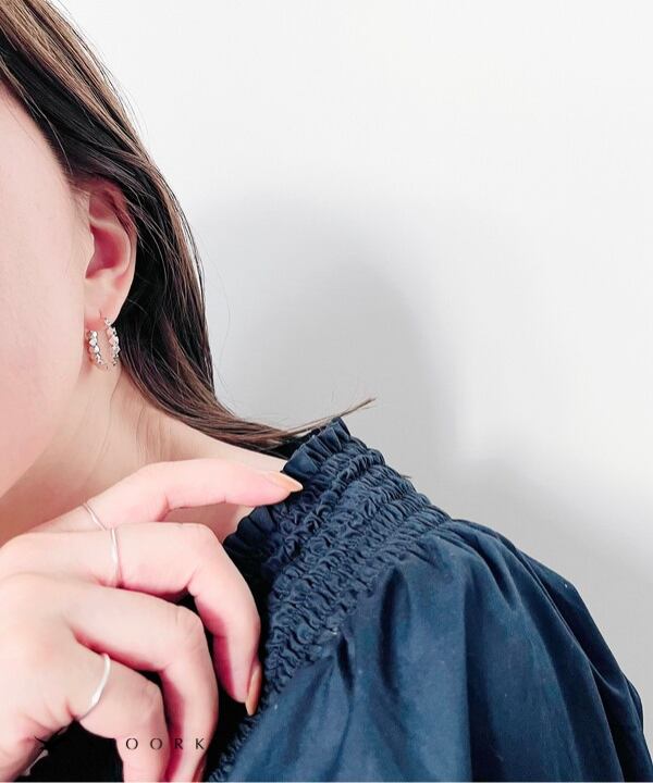 【再入荷】s925 Block Hoop Pierce