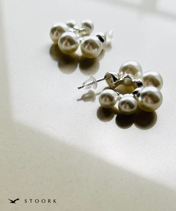 s925 5Pearls Hoop Pierce