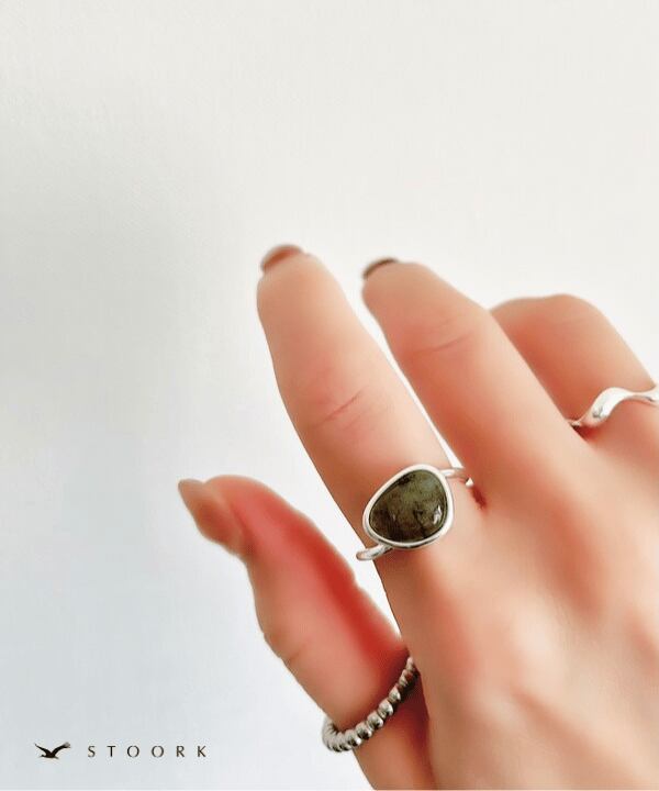 【再入荷】s925 Irregular Stone Ring