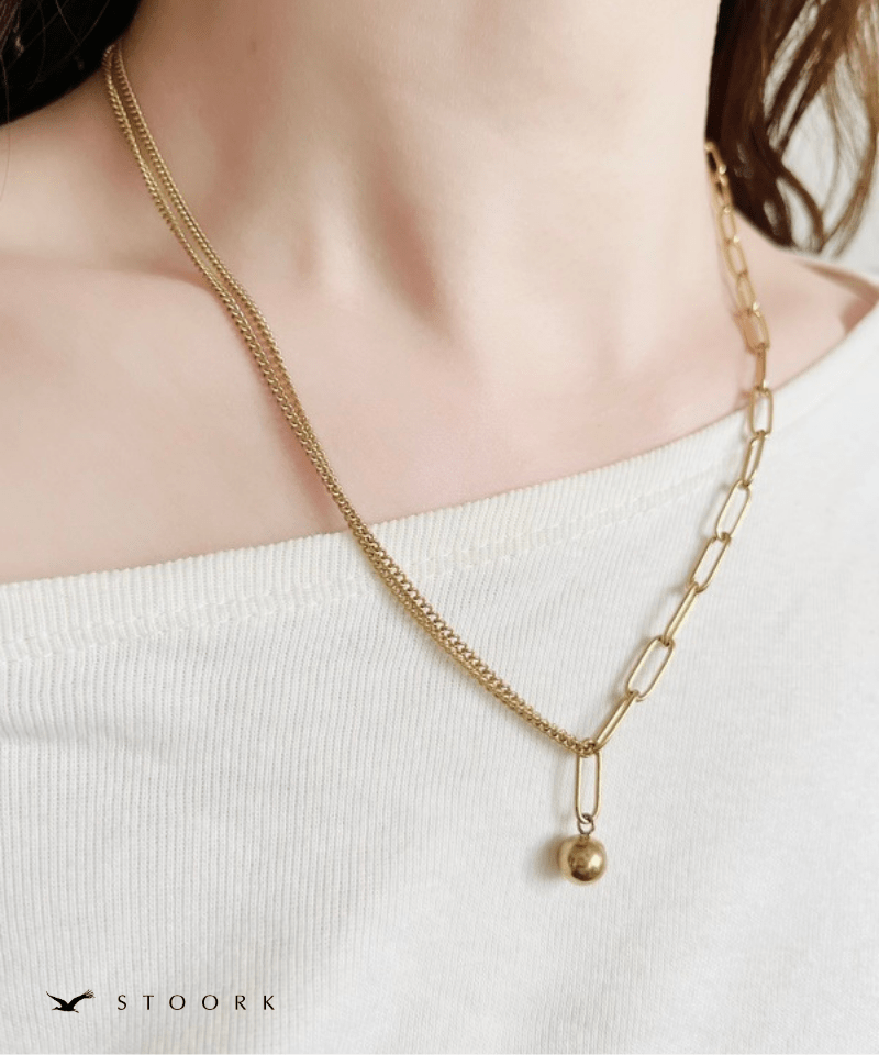 Asymmetry Ball Chain Necklace - stoork