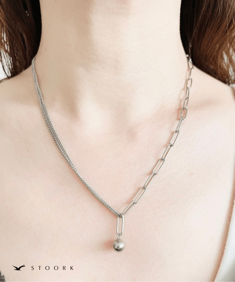 Asymmetry Ball Chain Necklace - stoork