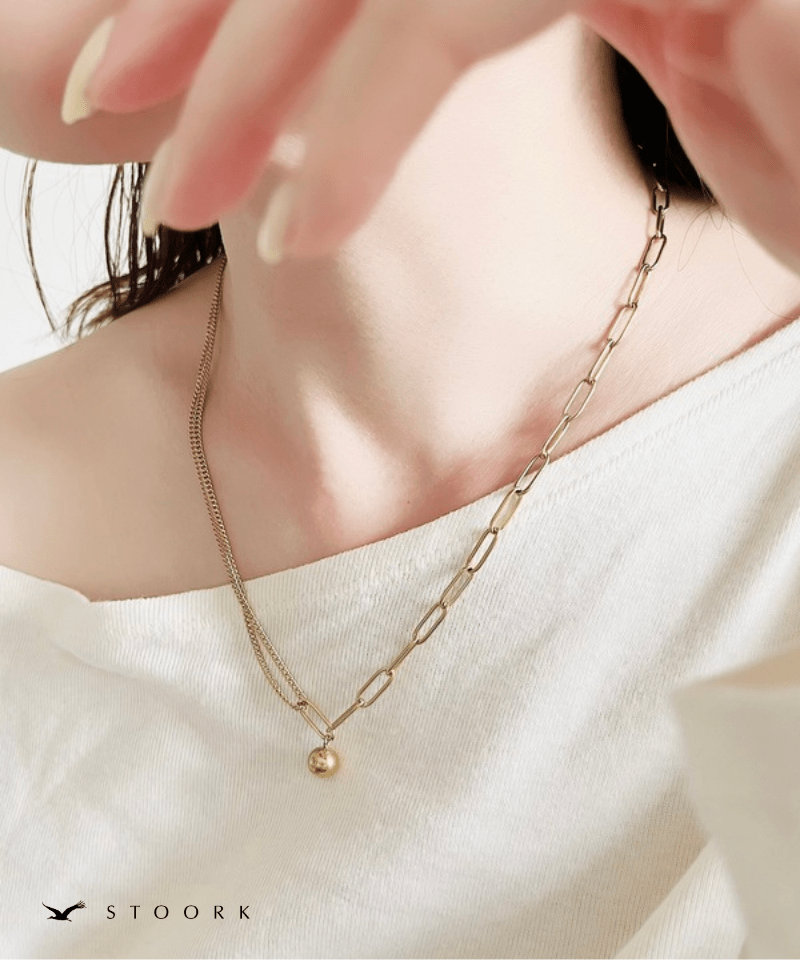 Asymmetry Ball Chain Necklace - stoork