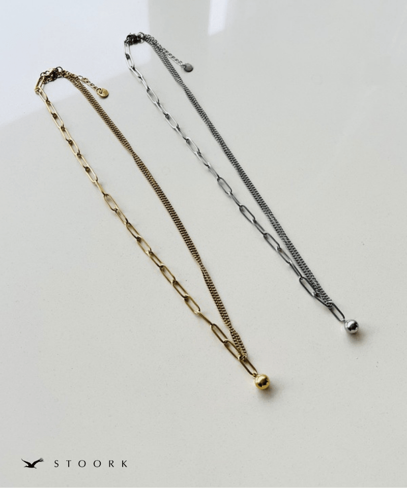 Asymmetry Ball Chain Necklace - stoork