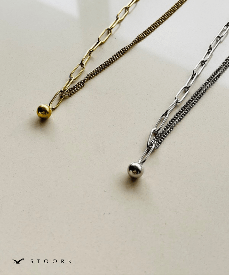 Asymmetry Ball Chain Necklace - stoork