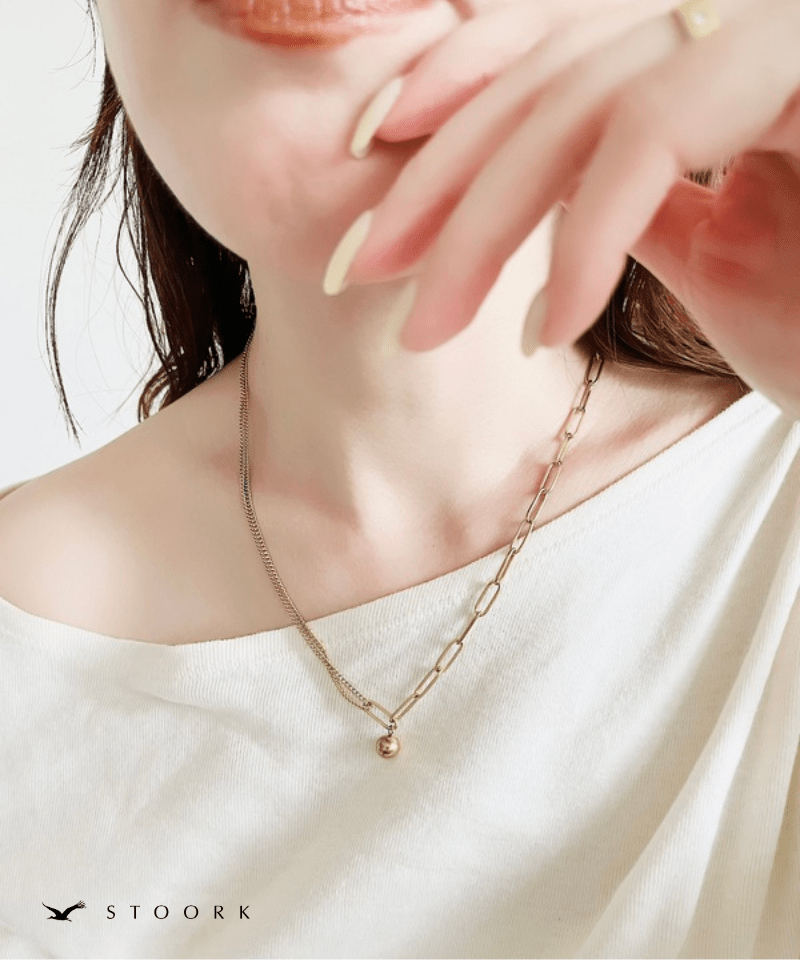 Asymmetry Ball Chain Necklace - stoork