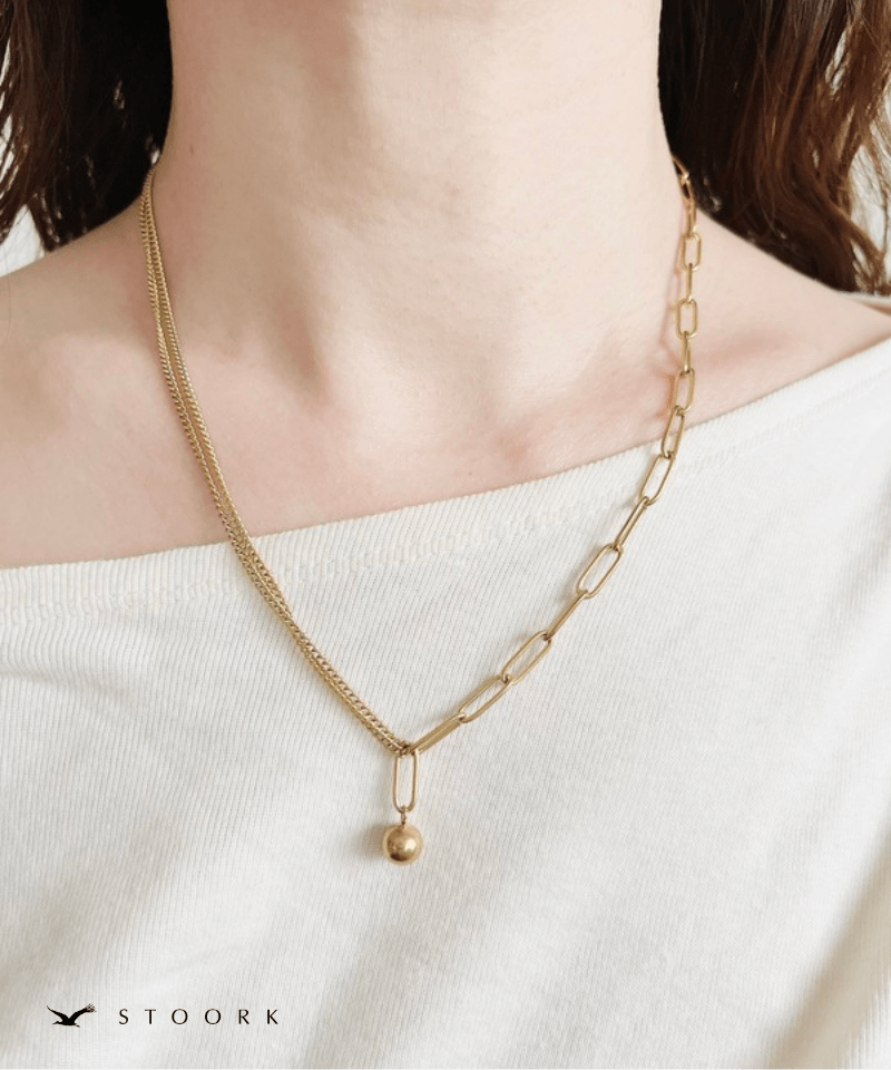 Asymmetry Ball Chain Necklace - stoork