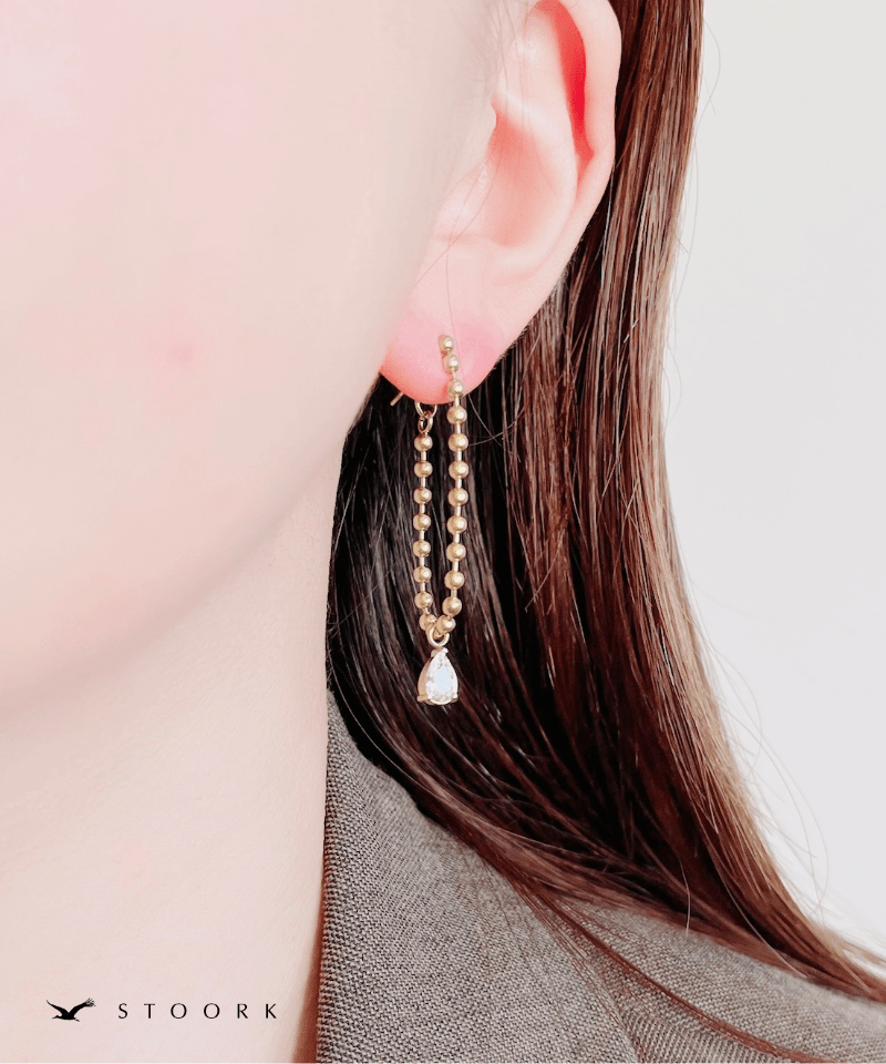 Ball Chain Drop Stone Pierce - stoork