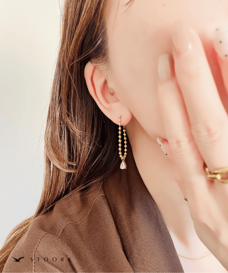 Ball Chain Drop Stone Pierce - stoork