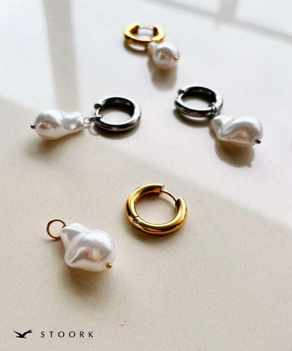 Baroque Pearl Hoop Pierce - stoork
