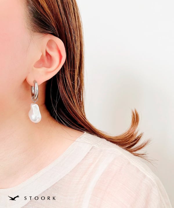 Baroque Pearl Hoop Pierce - stoork
