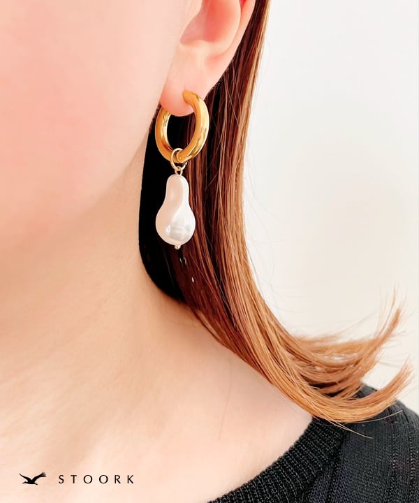 Baroque Pearl Hoop Pierce - stoork